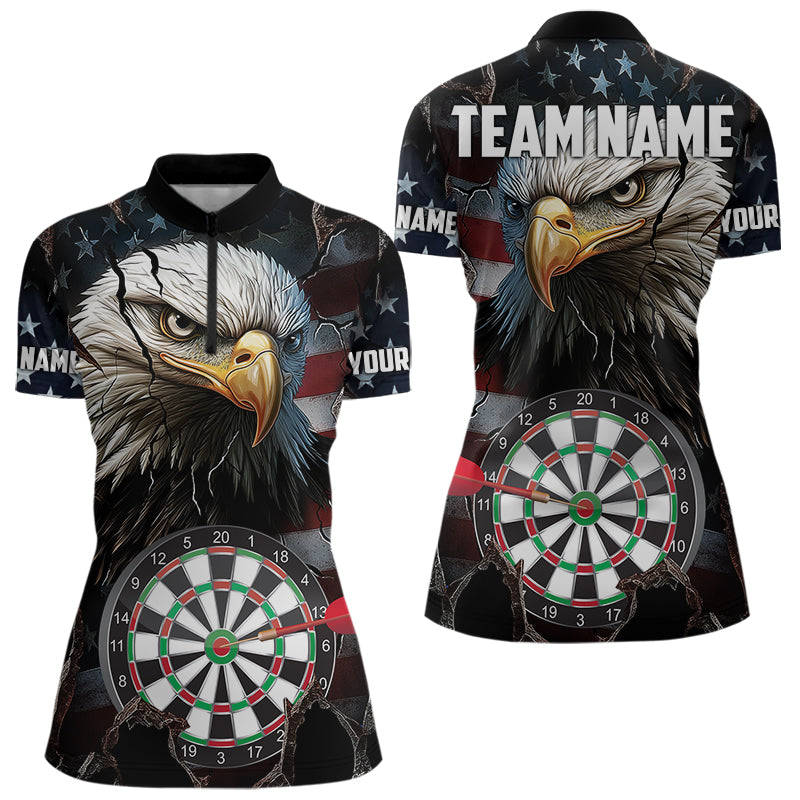 Eagle American flag Women Darts Team Shirts Custom Patriotic Darts Jersey NQS9619