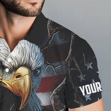 Load image into Gallery viewer, Personalized Eagle American flag Golf Polo Team Shirts For Men Custom Patriotic Mens Golf attire NQS9620
