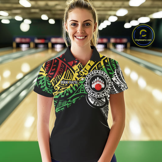 Personalized Tribal pattern Women Bowling Shirts Custom Bowling outfit  for ladies Team bowling jersey NQS9813