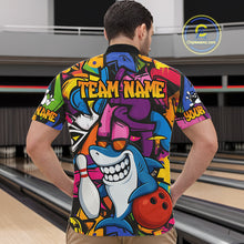 Load image into Gallery viewer, Funny Shark Bowling Shirts For Men Custom Colorful Shark Bowling outfit, Team Bowling Jersey NQS9815