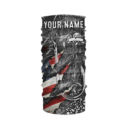 American flag fish hook gray camo fishing custom sun protection performance long sleeve fishing shirt NQS6055