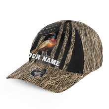 Load image into Gallery viewer, Pheasant hunting waterfowl camo American flag Custom hunting hat Unisex Pheasant hunting cap NQS8605