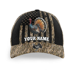 Turkey hunting camo American flag Custom hunting hat Unisex Turkey hunting cap NQS8606