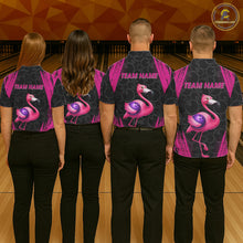 Load image into Gallery viewer, Funny Pink Flamingo Black Bowling Camo Bowling Shirts for Men Custom Flamingo Team bowling outfit NQS11716