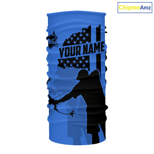 Carp hunter bowfishing black and blue American flag Custom UV sun protection Long sleeve Fishing Shirt NQS9818