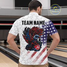 Load image into Gallery viewer, Retro American Flag white camo Eagle Bowling Shirt for Men Custom Patriotic Bowling Team Jersey NQS9819