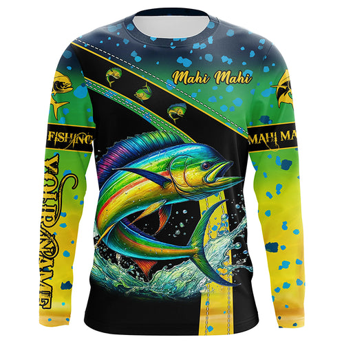 Mahi mahi fishing green scales UV protection Custom long sleeve fishing shirts, Dorado fishing jerseys NQS5393