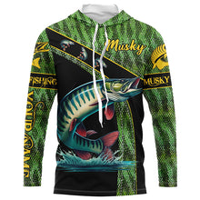 Load image into Gallery viewer, Musky fishing scales UV protection Custom long sleeve fishing shirts, muskie fishing jerseys NQS5395