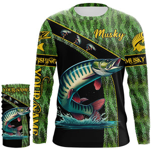 Musky fishing scales UV protection Custom long sleeve fishing shirts, muskie fishing jerseys NQS5395