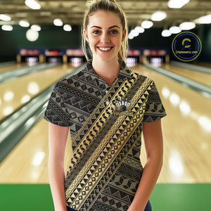 Yellow and Black tribal pattern Bowling and Beer shirts for Women custom Team Bowling jerseys outfit NQS9928