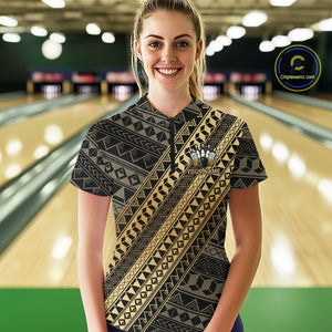 Yellow and Black tribal pattern Bowling and Beer shirts for Women custom Team Bowling jerseys outfit NQS9928