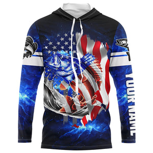 Walleye Fishing 3D American Flag patriotic Customize name All over print shirts NQS414