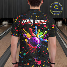 Load image into Gallery viewer, Colorful bowling jerseys Bowling Polo, 1/4 Zip Shirt for Men Custom Bowling Team shirts for bowlers NQS10363