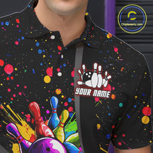 Load image into Gallery viewer, Colorful bowling jerseys Bowling Polo, 1/4 Zip Shirt for Men Custom Bowling Team shirts for bowlers NQS10363