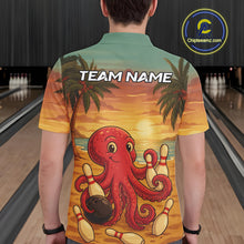 Load image into Gallery viewer, Funny Octopus Bowling Polo, Quarter Zip shirts for Men Custom Octopus Team bowling jersey NQS10587