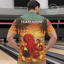 Load image into Gallery viewer, Funny Octopus Bowling Polo, Quarter Zip shirts for Men Custom Octopus Team bowling jersey NQS10587