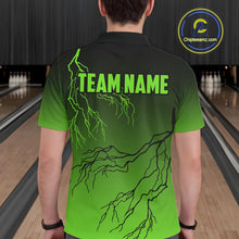 Load image into Gallery viewer, Black and Green gradient storm Lightning thunder Bowling shirts for Men Custom Bowling Team Jerseys NQS11171
