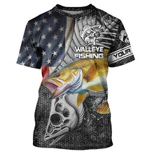 Load image into Gallery viewer, Walleye Fishing American Flag patriotic Custome 3D All Over Printed Shirts Personalized Fishing gift NQS340