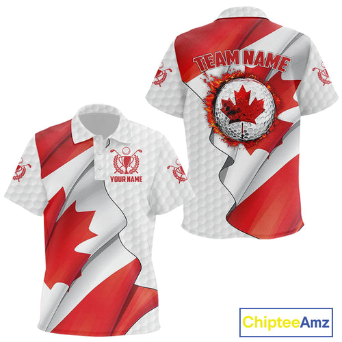 Canadian Flag Golf Polo Shirts For Kid Custom team golf jerseys, patriotic golf shirts NQS9929