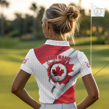 Load image into Gallery viewer, Canadian Flag Golf Polo Shirts For Women Custom team golf jerseys, patriotic golf shirts NQS9929