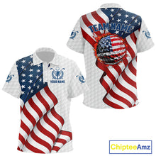 Load image into Gallery viewer, American Flag Golf Polo Shirts For Kid Custom team golf jerseys, patriotic golf shirts NQS9930