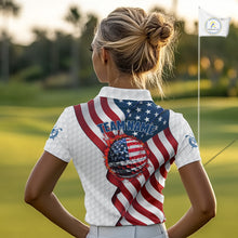 Load image into Gallery viewer, American Flag Golf Polo Shirts For Women Custom team golf jerseys, patriotic golf shirts NQS9930