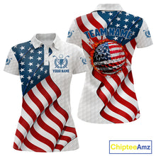 Load image into Gallery viewer, American Flag Golf Polo Shirts For Women Custom team golf jerseys, patriotic golf shirts NQS9930
