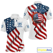 Load image into Gallery viewer, American Flag Golf Polo Shirts For Men Custom team golf jerseys, patriotic golf shirts NQS9930