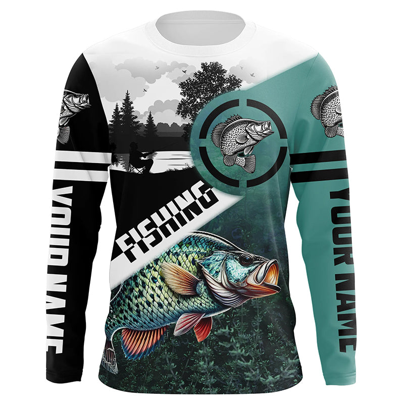 Crappie Fishing Customize Sun protection long sleeve fishing shirts, Personalized Fishing Gifts NQS420