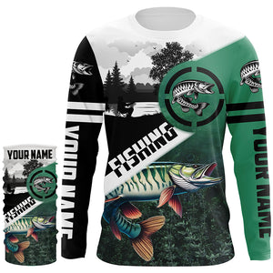 Musky fishing Customize Sun protection long sleeve fishing shirts, Personalized Fishing Gifts NQS421