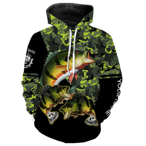 Peacock Bass fishing black green camo Custom name fishing shirts jerseys | Hoodie - NPQ956