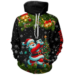 Santa Golfer Christmas pattern Golf Hoodies custom hoodie golf top, Christmas golf gift NQS8856