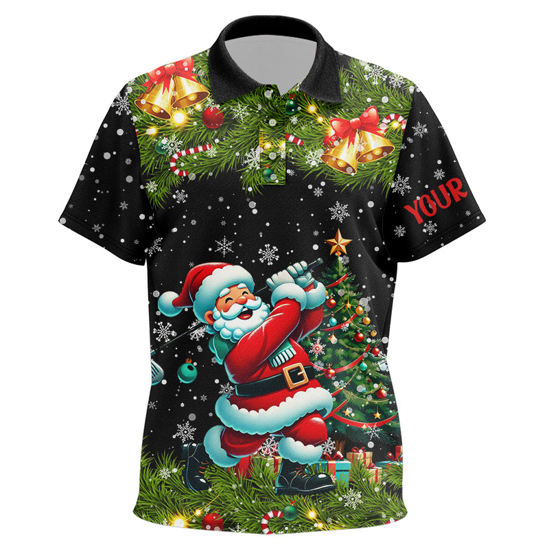 Santa Golfer Christmas pattern Kid golf polo shirts custom kid golf top, Christmas golf gift NQS8856