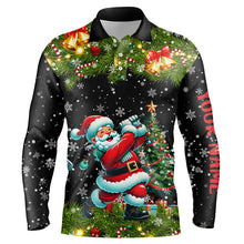 Load image into Gallery viewer, Santa Golfer Christmas pattern Men golf polo shirt custom mens golf tops, Christmas golf gifts NQS8856