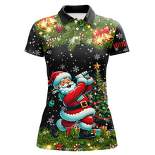 Load image into Gallery viewer, Santa Golfer Christmas pattern Women golf polo shirt custom ladies golf tops, Christmas golf gifts NQS8856