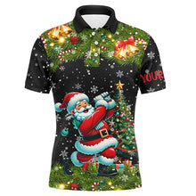 Load image into Gallery viewer, Santa Golfer Christmas pattern Men golf polo shirt custom mens golf tops, Christmas golf gifts NQS8856