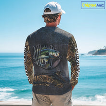 Load image into Gallery viewer, Largemouth Bass fishing camo metal grunge pattern Custom bass fishing jerseys bass tournament shirt NQS11369