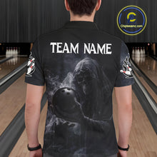 Load image into Gallery viewer, Custom Smoke Skull reaper Bowling Polo, 1/4 Zip Shirts for Men, Team bowling outfit Jerseys NQS11596