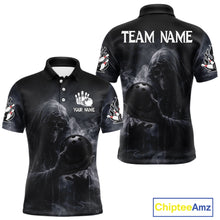 Load image into Gallery viewer, Custom Smoke Skull reaper Bowling Polo, 1/4 Zip Shirts for Men, Team bowling outfit Jerseys NQS11596