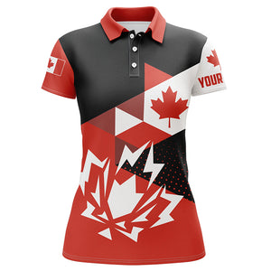 Womens golf polo shirts Canadian flag patriotic personalized Canada ladies golf top NQS5874