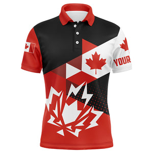 Mens golf polo shirts Canadian flag patriotic personalized Canada golf shirts for men, golf outfit men NQS5874