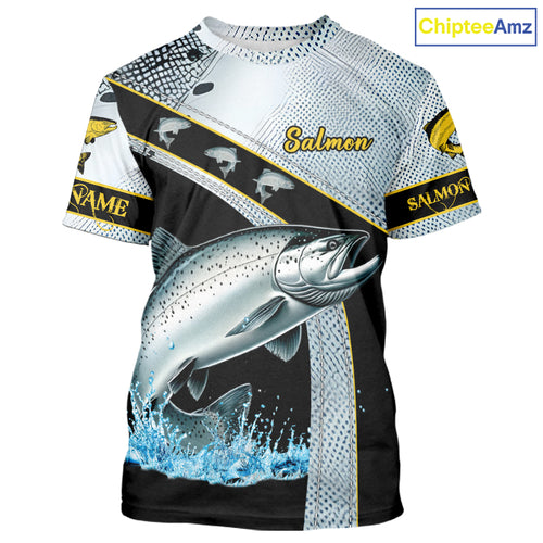 Chinook Salmon fishing scales UV protection Custom long sleeve fishing shirts, Salmon fishing jerseys NQS10216