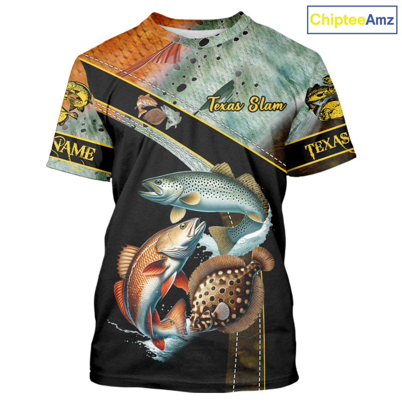 Redfish, Trout, Flounder fishing scales Custom long sleeve fishing shirts, TX Slam fishing jerseys NQS10217