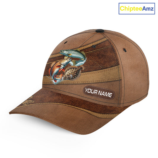 Inshore Texas Slam Redfish, Trout, Flounder fishing hats for men, women custom fisherman fishing hats NQS8622