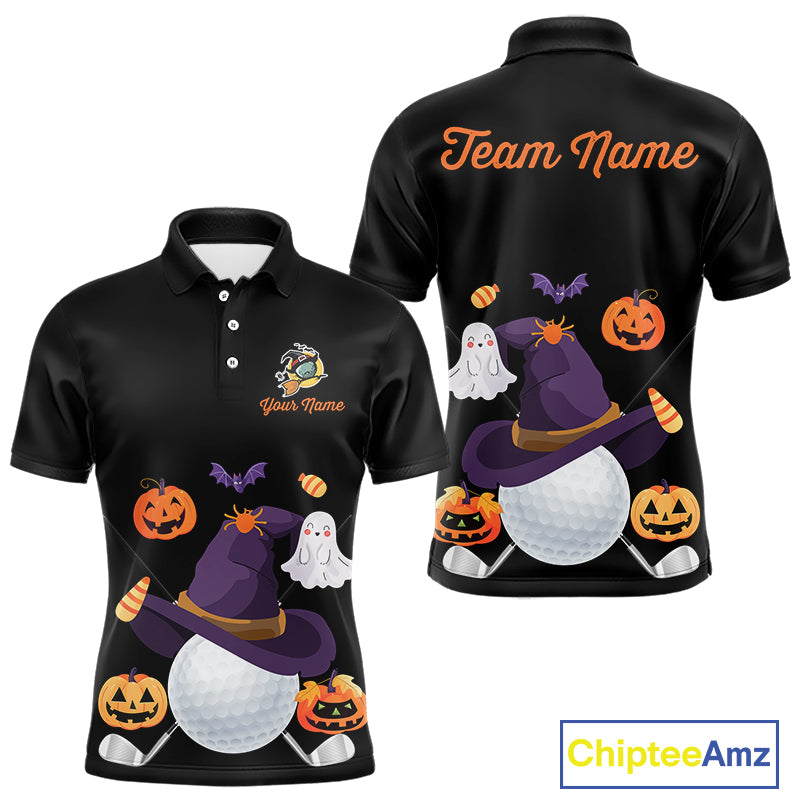 Funny pumpkin golf ball clubs Men's polo golf shirts Custom Halloween team golf jerseys NQS10807