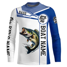 Load image into Gallery viewer, Largemouth Bass fishing UV protection Customize name and boat name long sleeves fishing shirts NQS1579