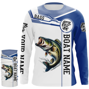 Largemouth Bass fishing UV protection Customize name and boat name long sleeves fishing shirts NQS1579