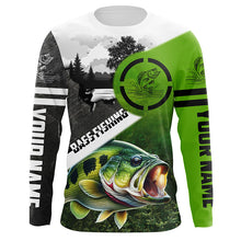 Load image into Gallery viewer, Largemouth Bass Fishing customize name UV protection long sleeves performance fishing shirts NQS1912