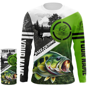 Largemouth Bass Fishing customize name UV protection long sleeves performance fishing shirts NQS1912