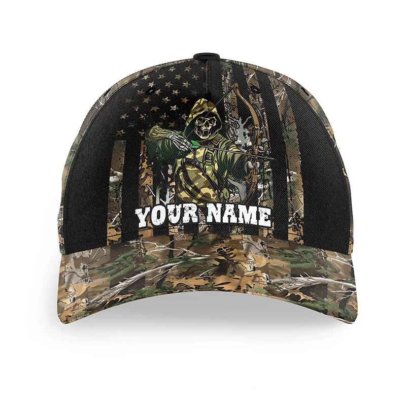 Bow hunting reaper camo American flag Custom hunting hat Unisex bow hunting Baseball hat NQS8872